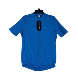 Garneau Mens Blue‎ Short Sleeve Full Zip Cycling Jersey 9D42065 Size M NWT